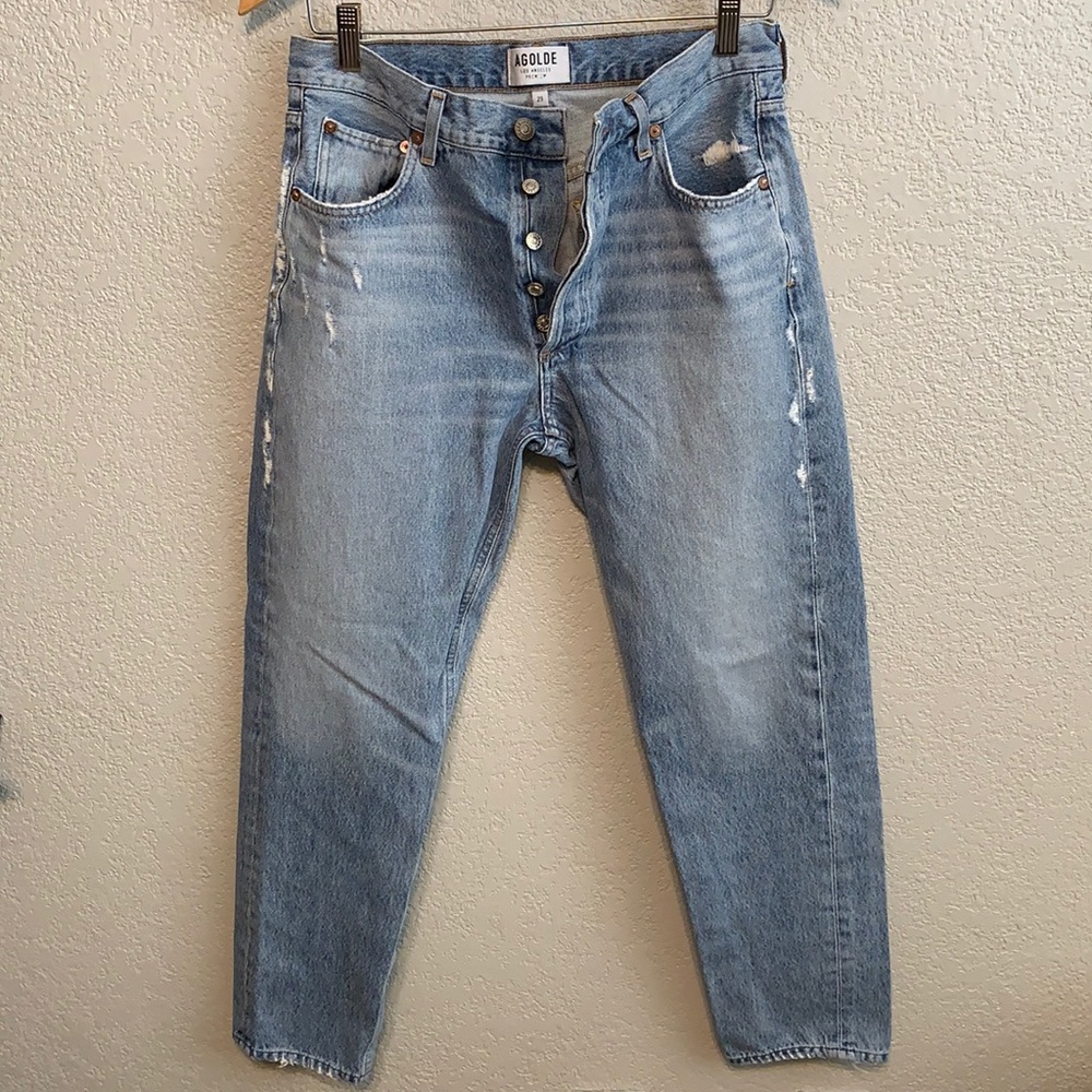 AGOLDE high rise distressed jeans size 29
